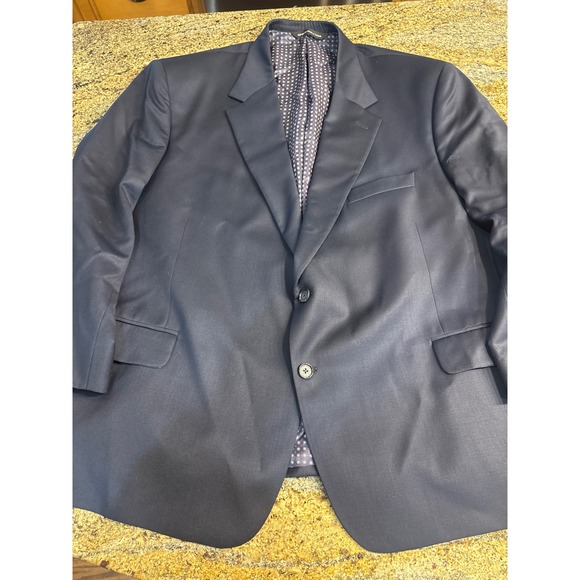 Coppley Other - Coppley Mens Navy Blue 100% Wool 2 Button Blazer Sport Coat Size 52S M71888